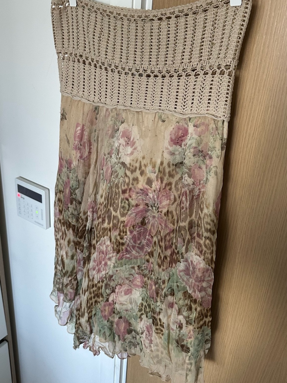 Vintage Roberto Cavalli 100% Silk Floral Leopard Skirt IT46 / US12 - Picture 2 of 8